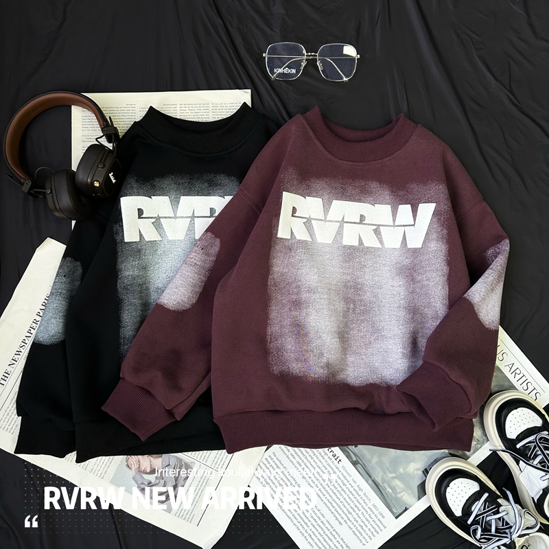 若大王个性字母印染百搭冬季韩版宽松休闲套头童装卫衣 DY-ST147