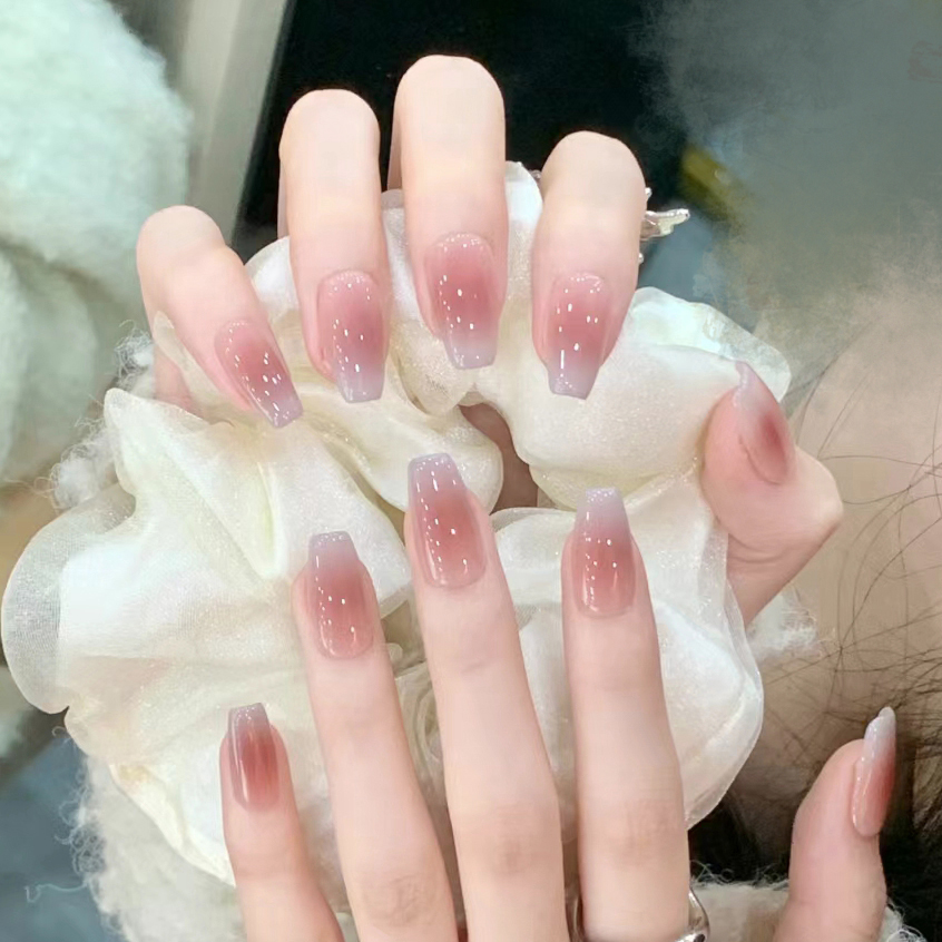 【ES557】20指照灯变硬的uv半固化凝胶美甲贴纸全贴半烤指甲贴纸