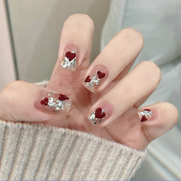 【ES676特价】20指照灯变硬的uv半固化凝胶美甲贴纸全贴半烤指甲贴