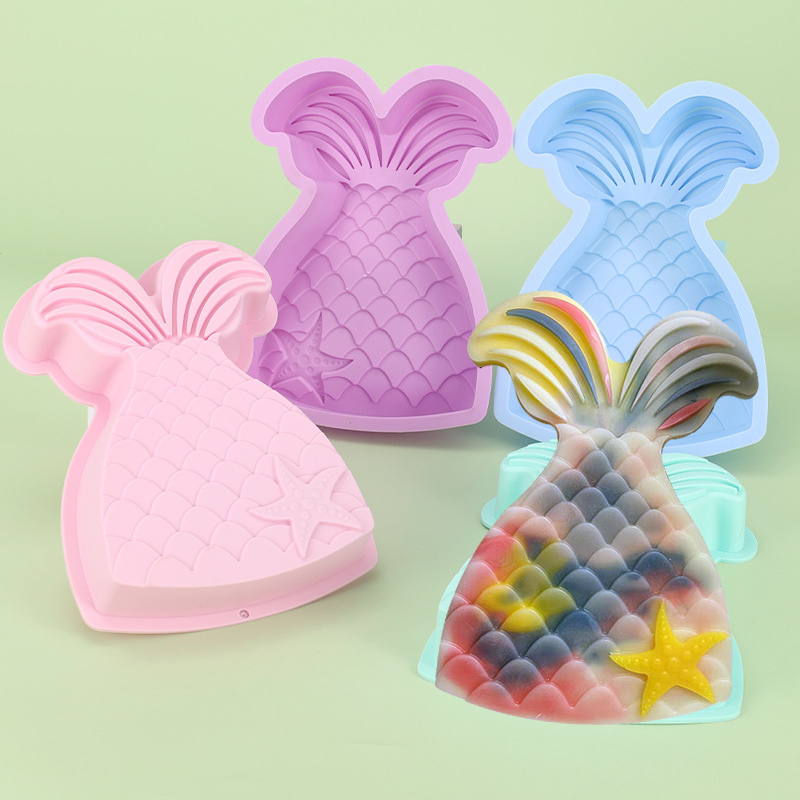致焙祺硅胶蛋糕模具食品级海洋世界美人鱼烤盘DIY家用烘培耐高温