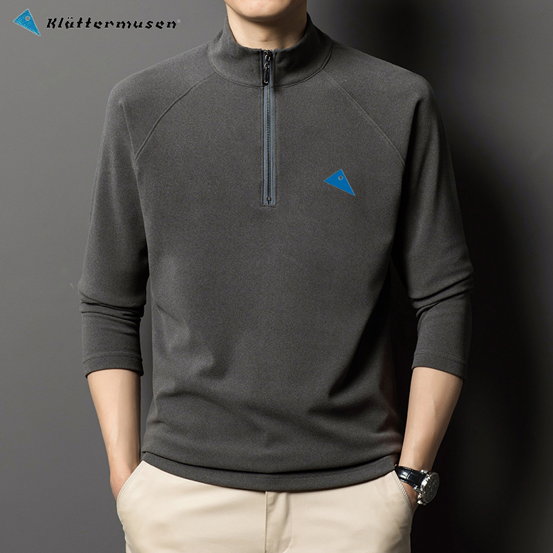 Klattermusen攀山鼠新款冬季抓绒男士休闲长袖T恤德绒保暖打底衫