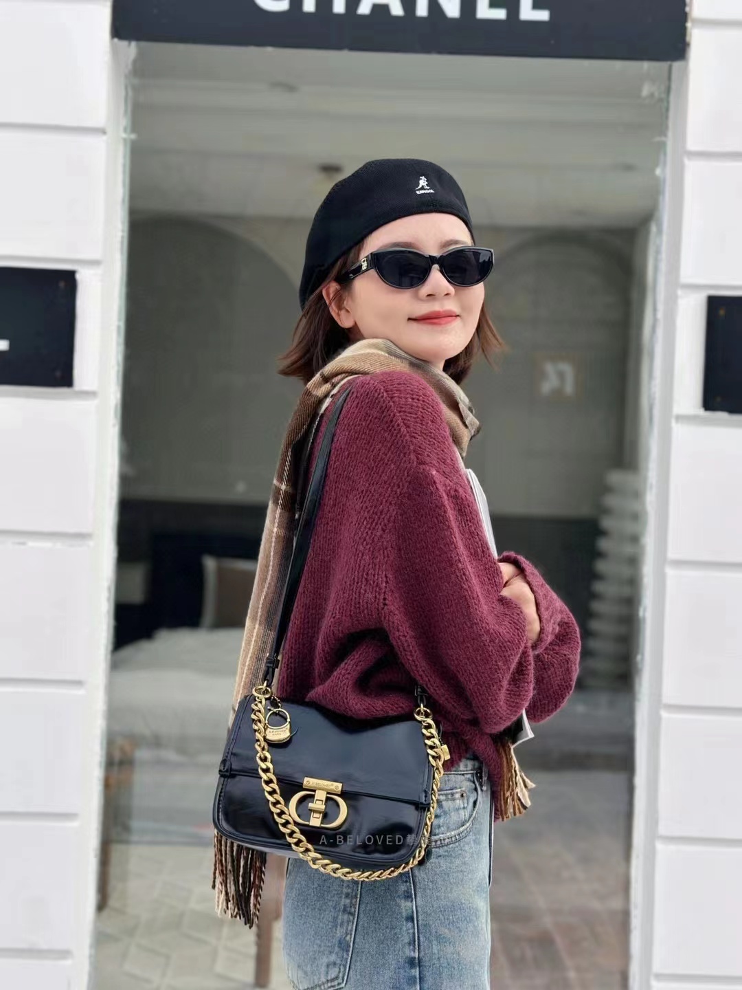 休闲复古小众简约腋下牛皮百搭小方包斜跨包肩包