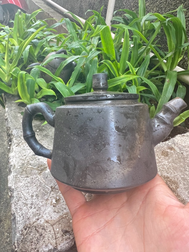 仿生竹节300 C纯柴烧手工壶