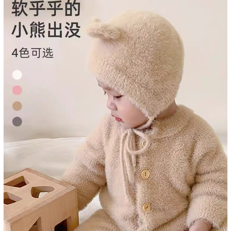 可爱连体衣婴儿秋冬衣服男女宝宝宝毛绒针织爬服新生毛衣秋季哈衣