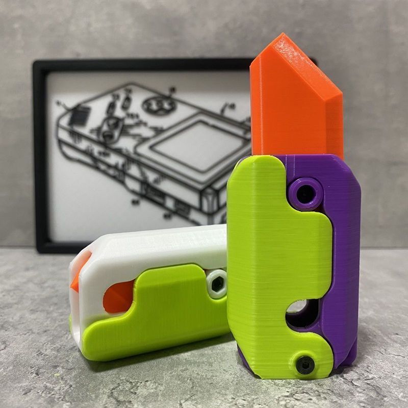 3d重力小萝卜可折叠萝卜刀塑料玩具模型可爱重力萝卜刀