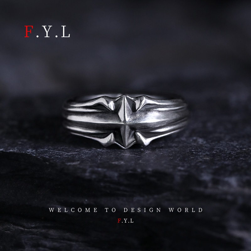 足银戒指 《星芒》复古戒指男潮高级感指环冷淡风纯银开口尾戒女