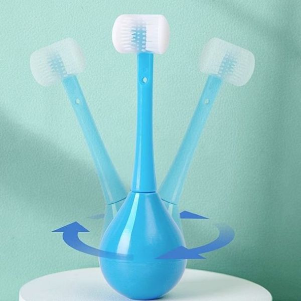 儿童三面牙刷不倒翁3D软毛2-12岁小孩换牙期专用U型宝宝幼儿刷牙