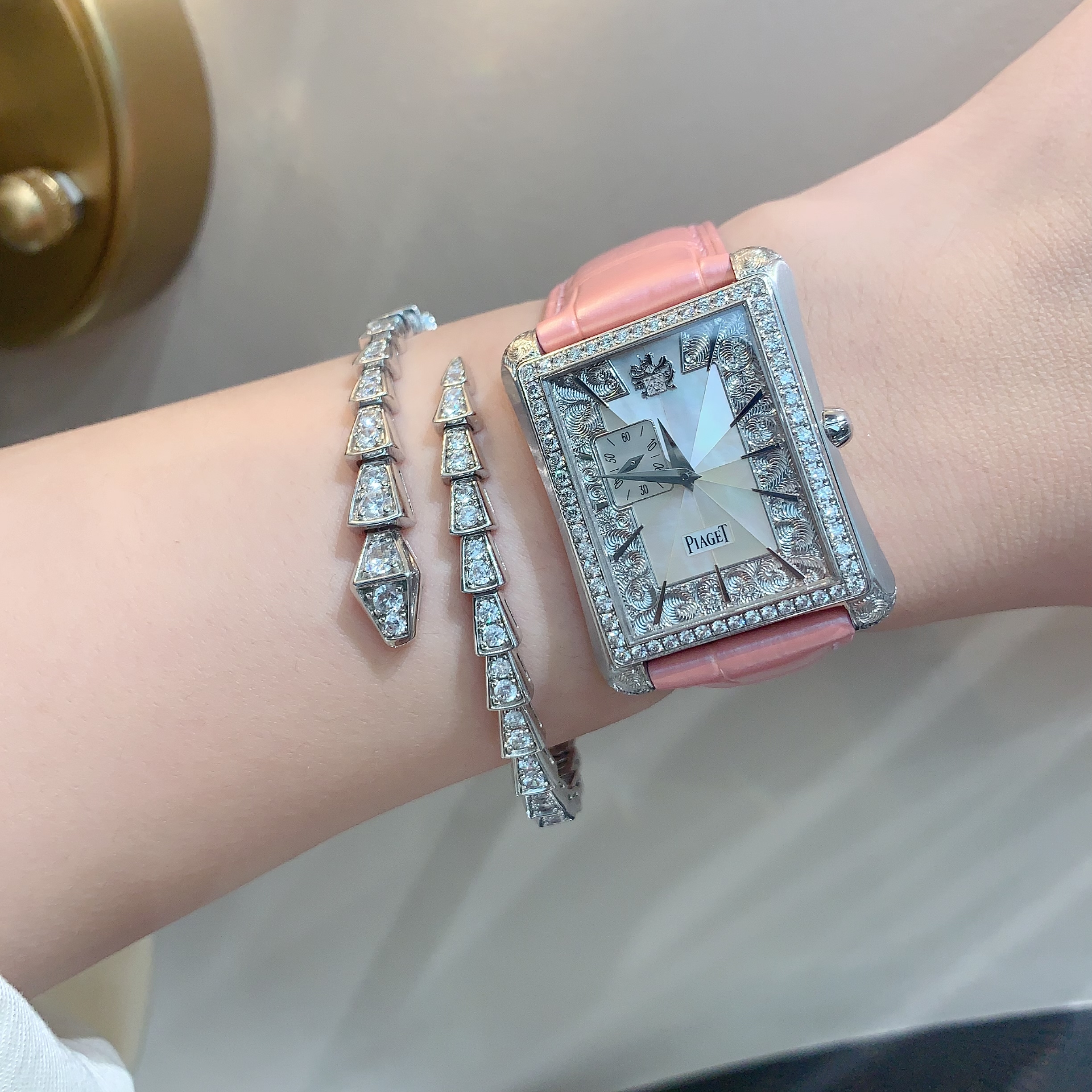 99新 Piaget/伯爵 black tie/自动女表/表径31.5*40.5