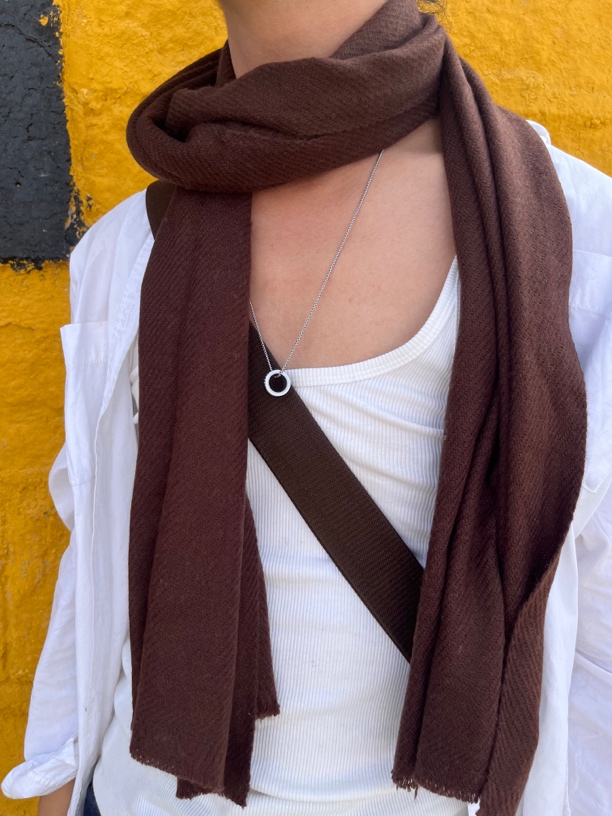 羊绒春秋搭配围巾咖啡色