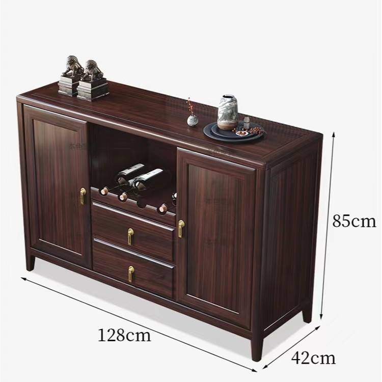 2905乌金木家具新中式轻奢餐厅餐边柜家用餐厅储物柜柜子客厅高端