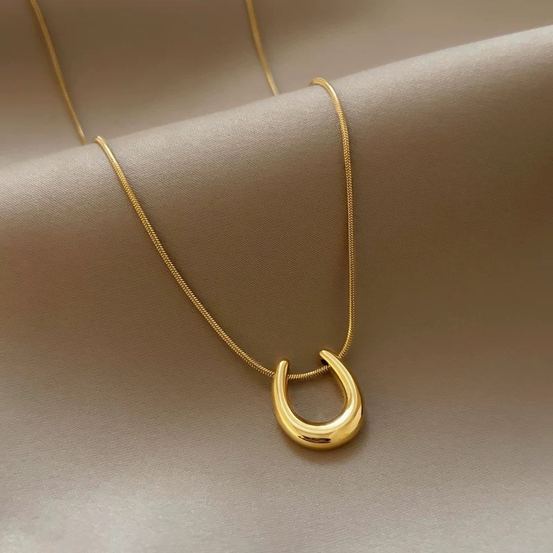 钛钢项链 时尚饰品轻奢气质设计感几何锁骨链项链1707