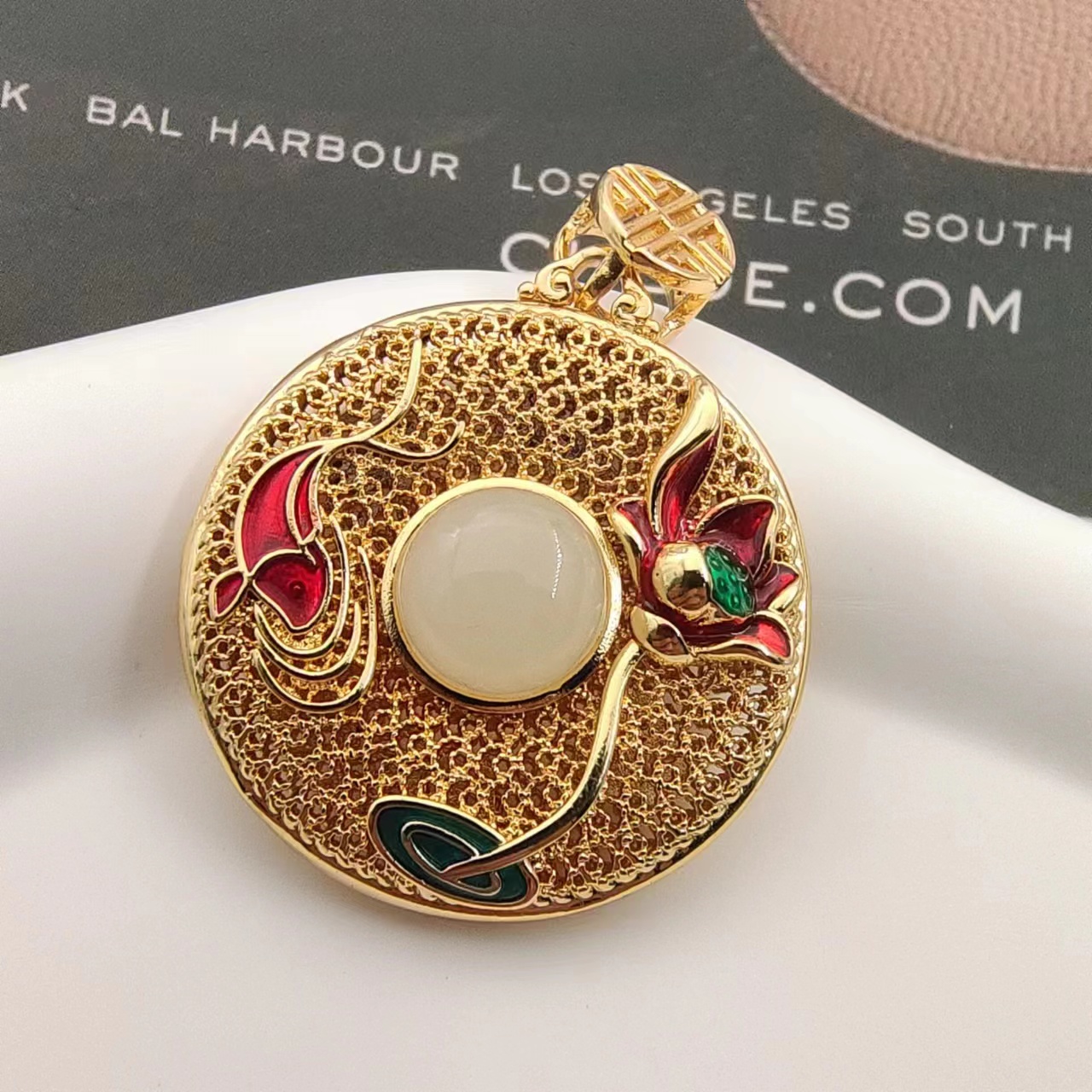 【张总专属】【证书+礼盒】JSA112367精美时尚气质和田玉大平安扣吊坠