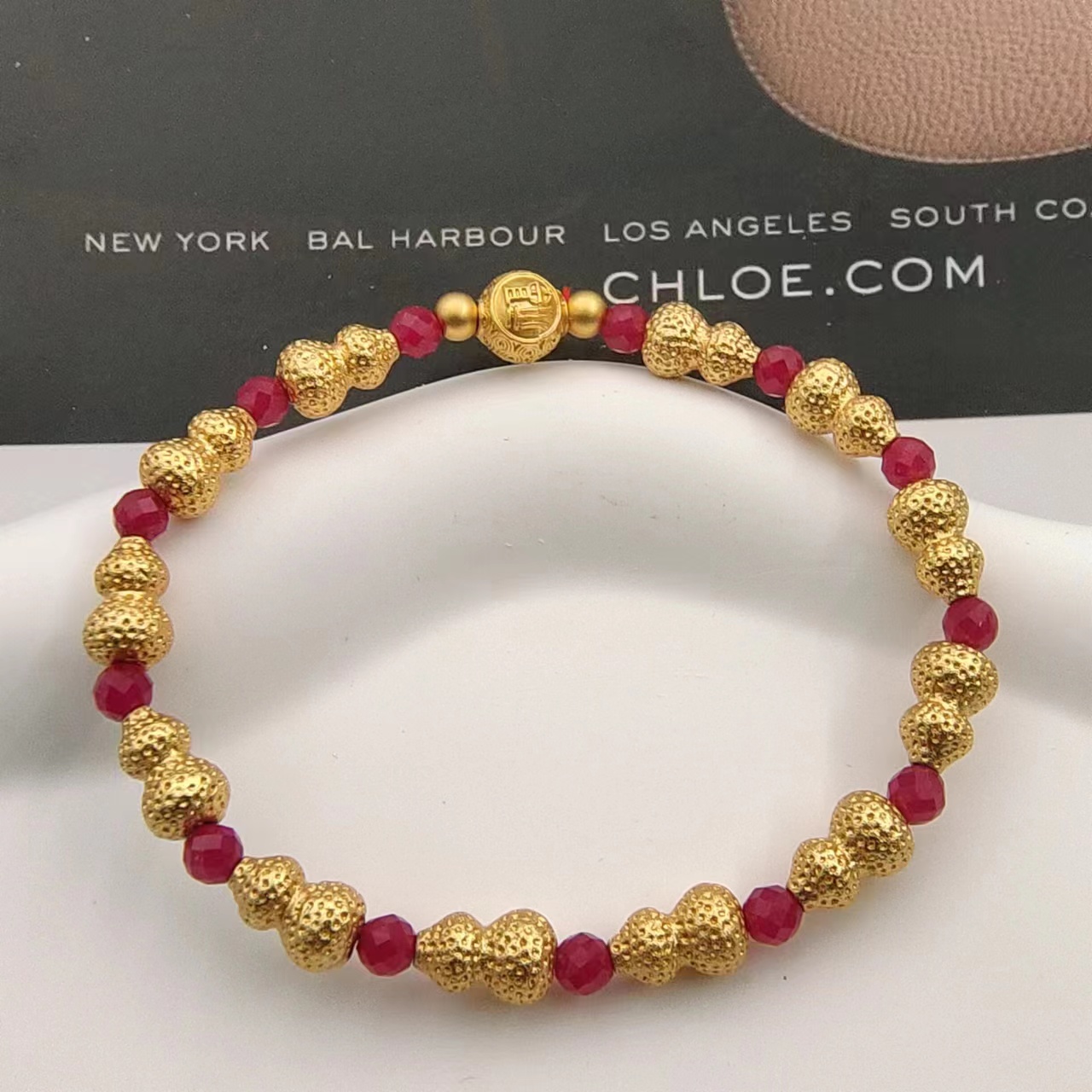 【张总专属】【证书+礼盒JSA34505精美时尚【培育】红宝石葫芦大气手链