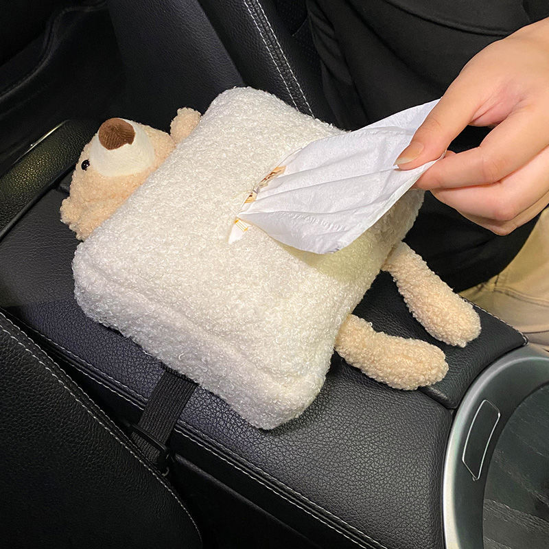 车载纸巾盒挂式网红汽车内抽纸盒创意可爱车用扶手箱餐巾纸袋