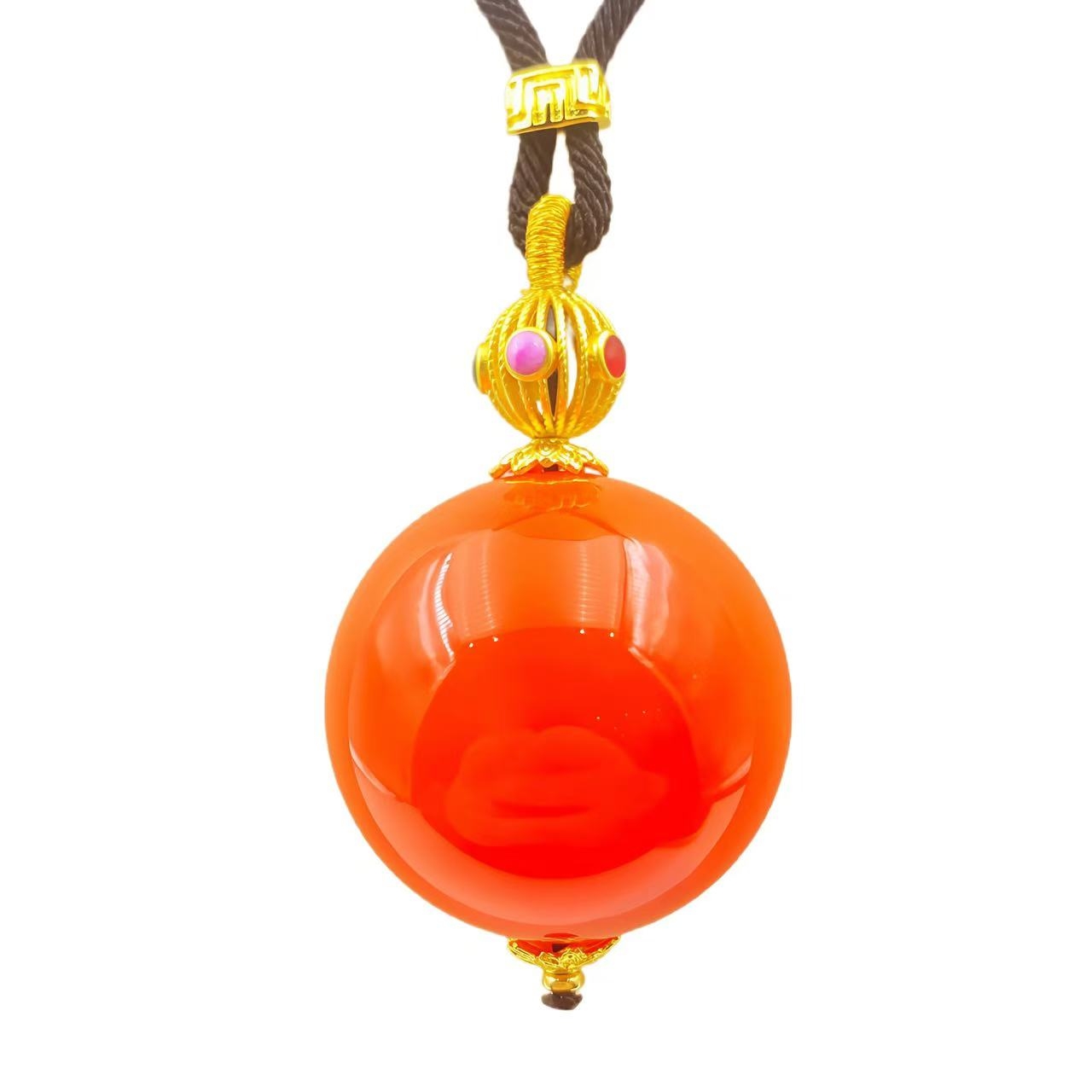 高档珠宝鸽血红鸽子蛋单珠玛瑙D项链Y2235