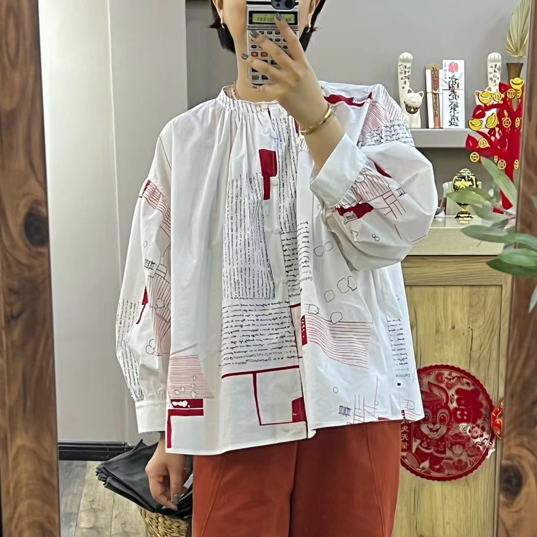 红色个性衬衣「不支持退换货」