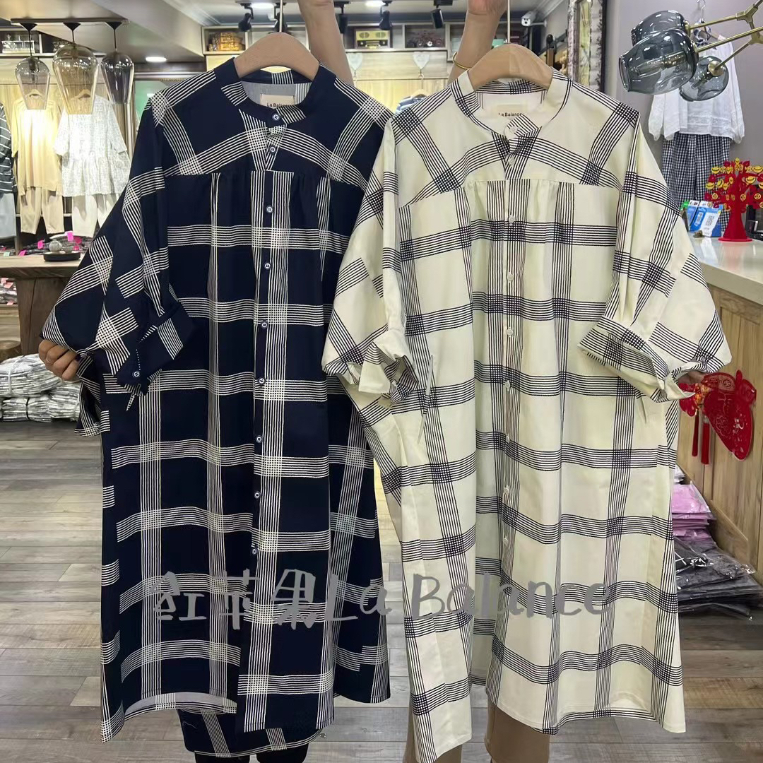 大格子中长款衬衣「不支持退换货」