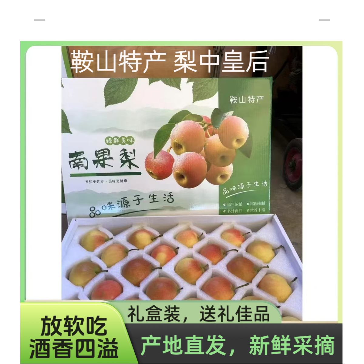 中秋送礼 礼盒装 鞍山特产南果梨 放软吃 酒香型当季水果产地直发