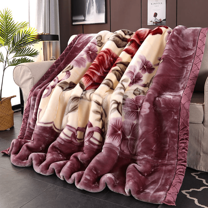 150*200cm拉舍尔加厚毛毯绒毯秋冬加绒被子双面绒可铺可床毯睡毯