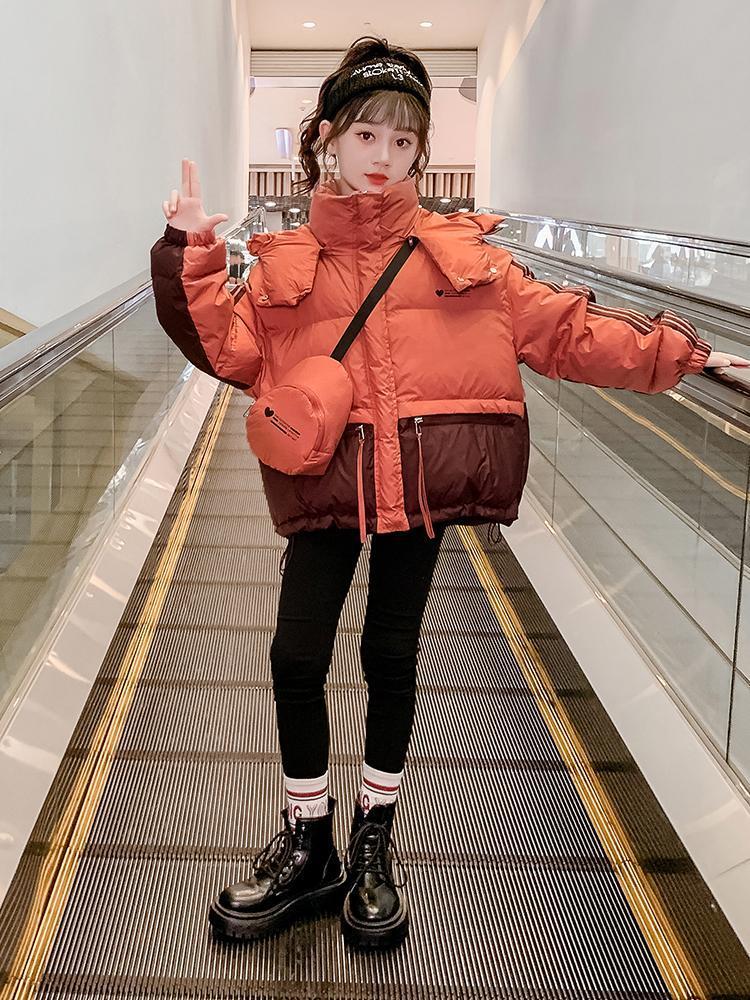 波司豋女童加厚2023新款冬装儿童装服女孩外套冬季面包服
