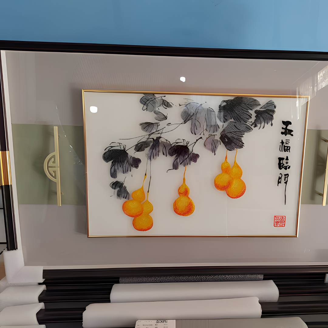 高60-100尺寸·苏绣画·餐桌画·高端装饰画·手工刺绣画新中式