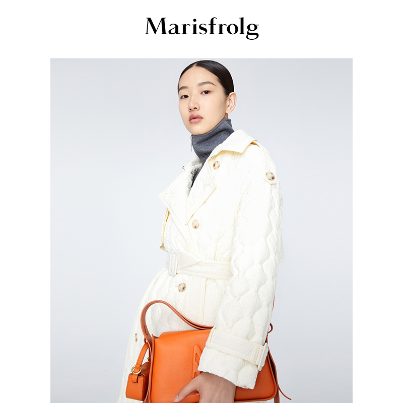 玛丝菲尔经典优雅时尚菱格风衣羽绒服A1BW4694Y