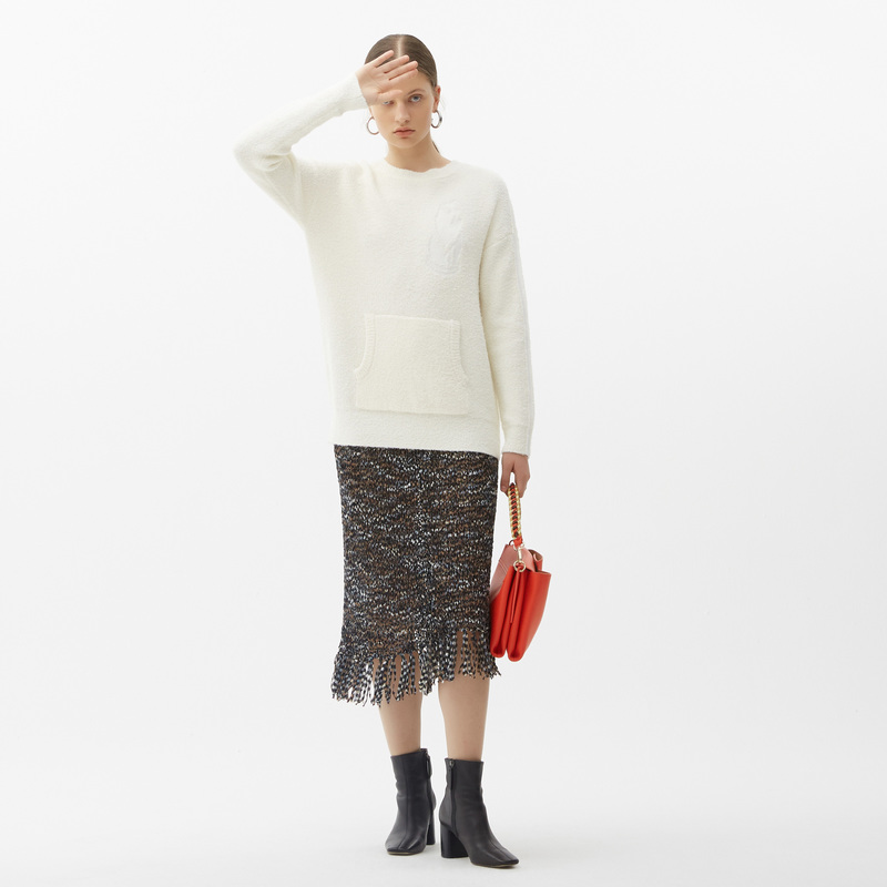 【商场同款新品】Marisfrolg/玛丝菲尔潮流百搭毛衣圆领春A1KT1801M