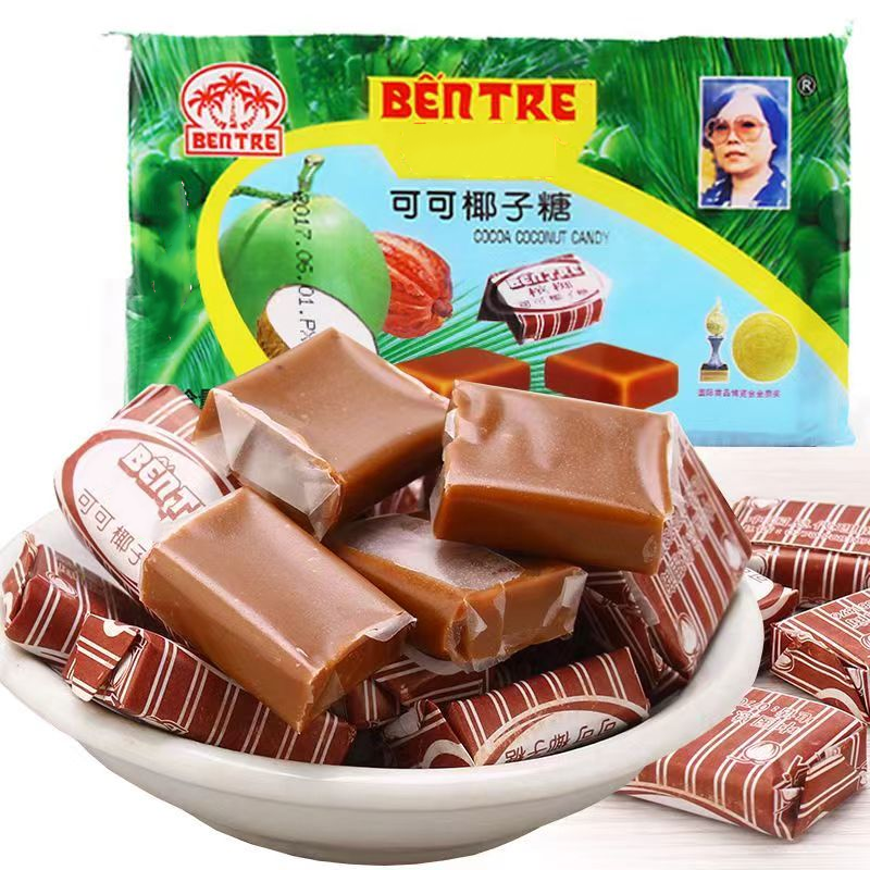 椰香浓郁椰子糖可可味儿童糖果童年经典怀旧混合味小零食糖果小吃