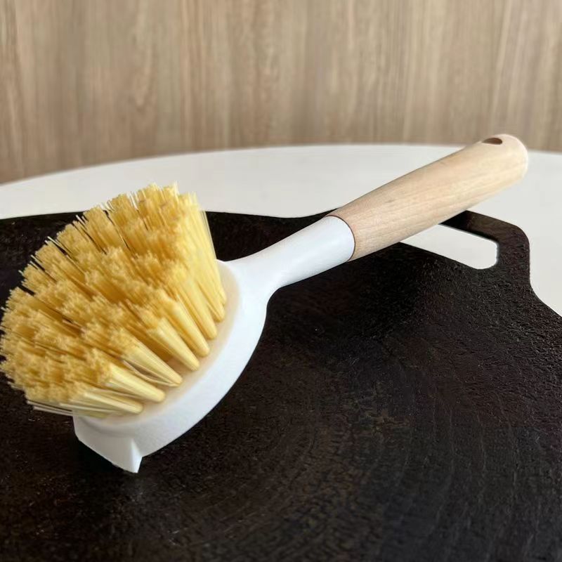 带铲头长柄实木洗锅刷不沾油不脏手厨房用具刷锅洗锅刷子刷锅神器