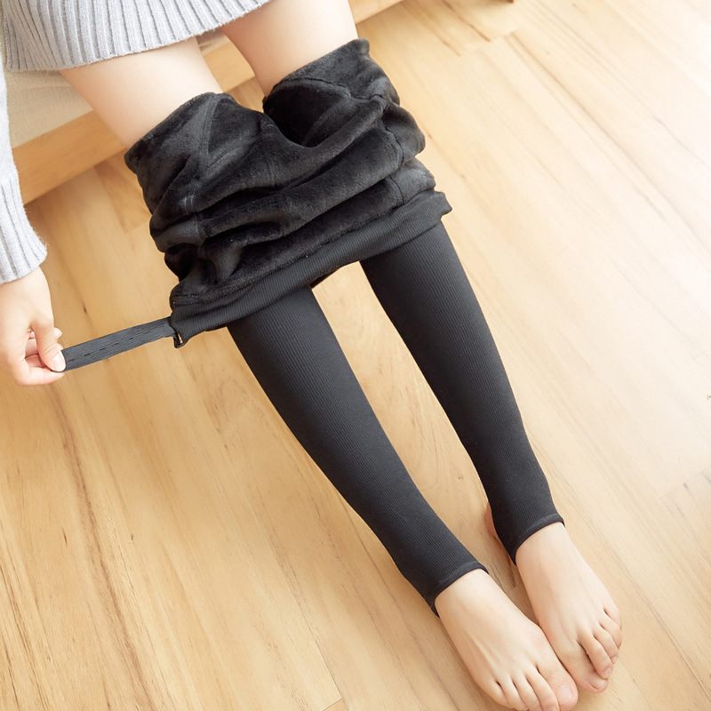 孕妇螺纹棉孕妇打底裤加绒加厚托腹裤可调节竖条纹修身孕妇裤克