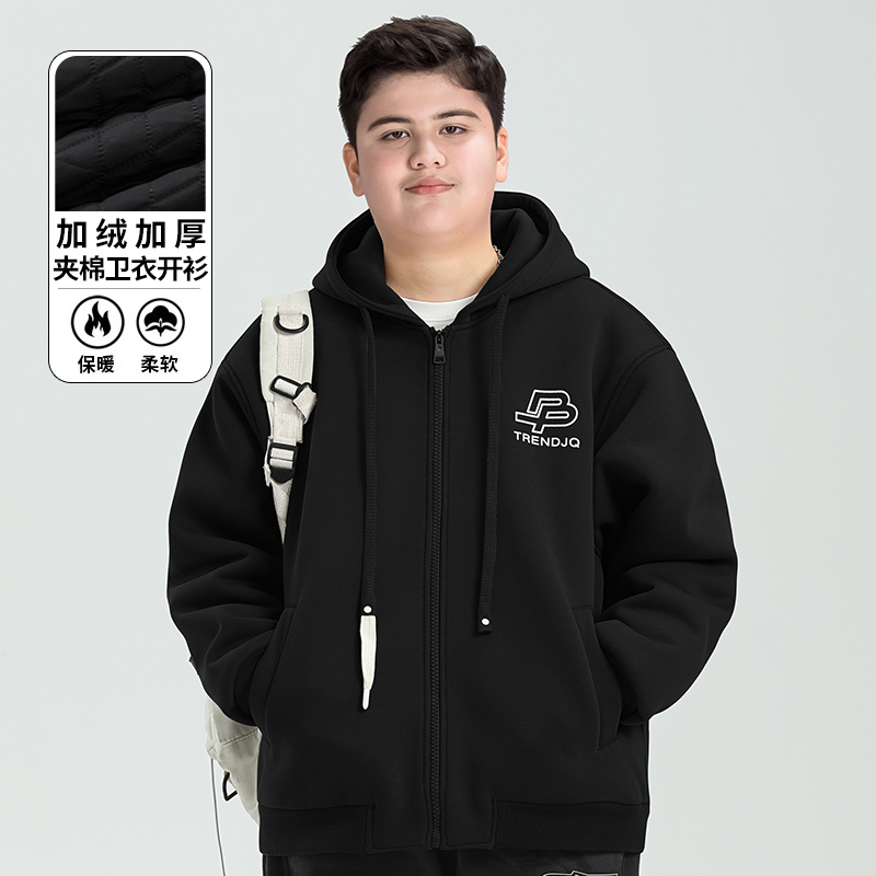 胖童外套秋冬新款加肥加大夹棉男童大码中大童青少年上衣54026
