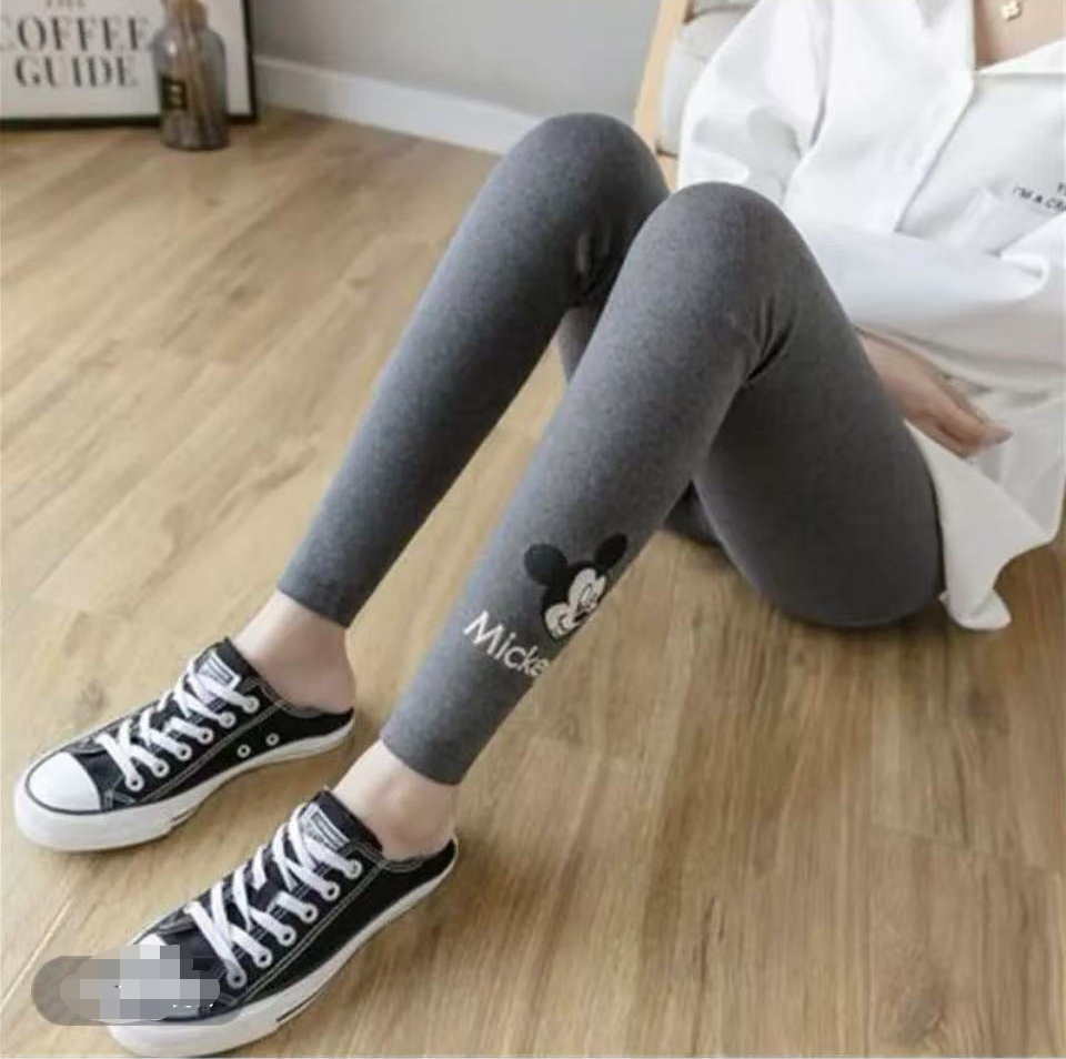 039韩版刺绣打底裤女外穿紧身九分小脚裤春秋季