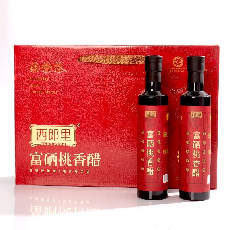 西郎里富硒桃香醋无添加无防腐剂500mlx4古法酿造