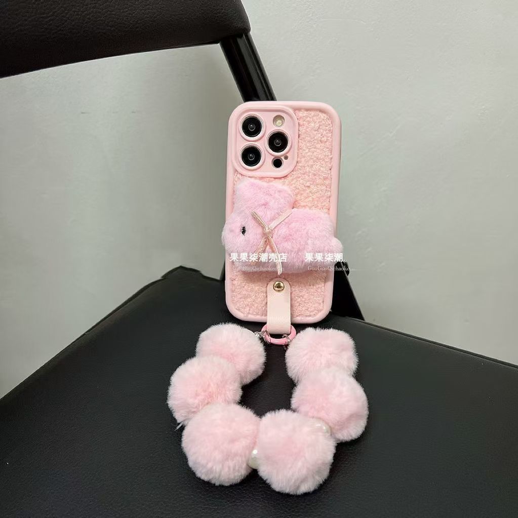 小红书爆款毛绒苹果16ProMax手机壳iPhone14Pro简约11适用15/13/2