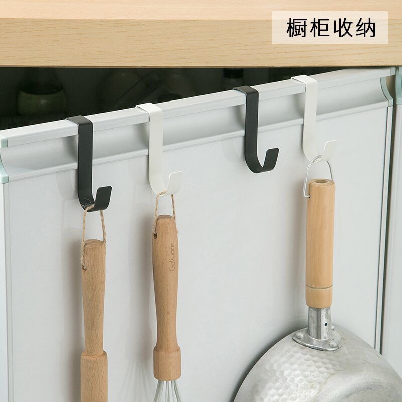 厨房家用橱柜门挂钩门背式免打孔门后衣柜寝室宿舍门挂架衣帽架