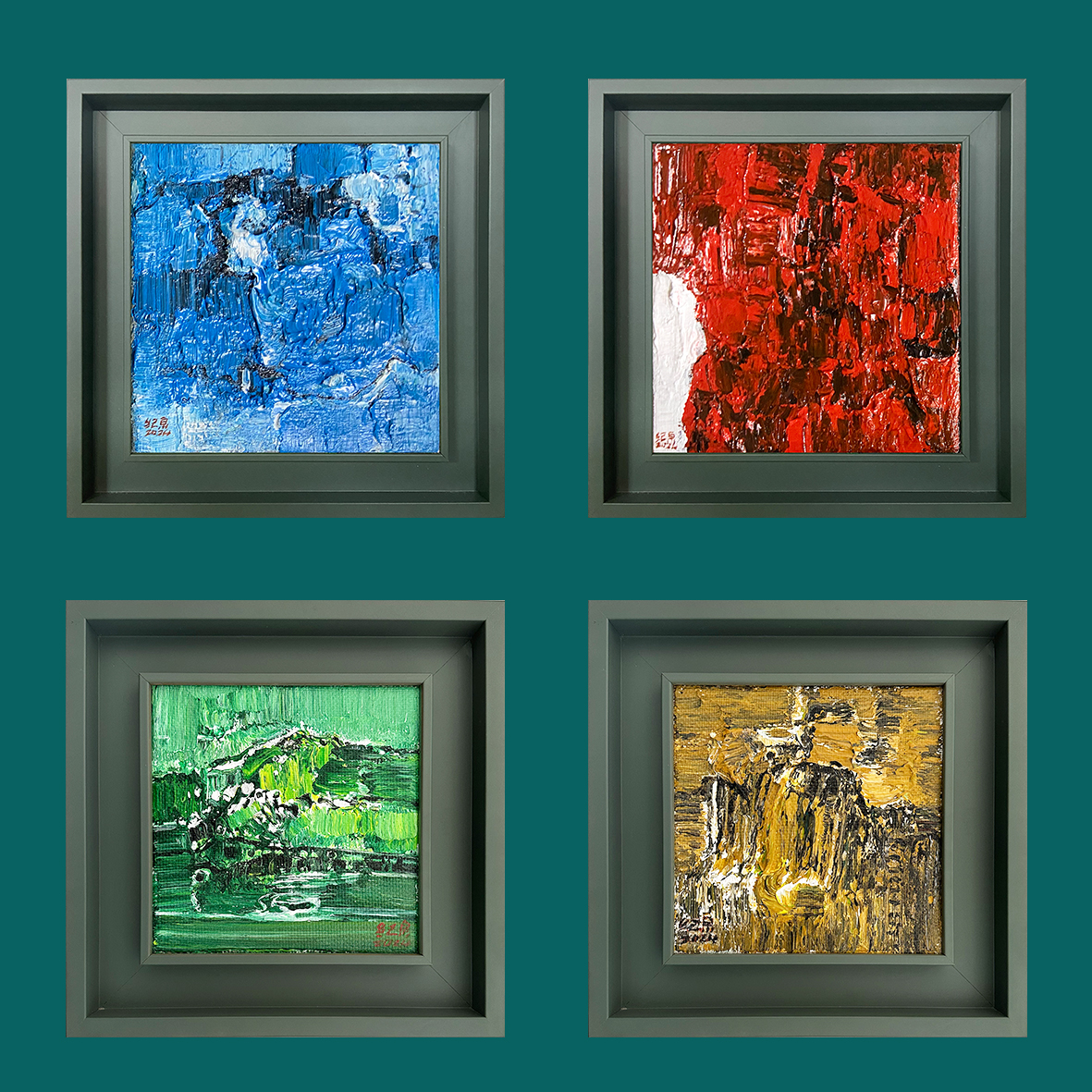 手工油画装饰收藏画现代艺术画油画居家装饰画《非山非水》