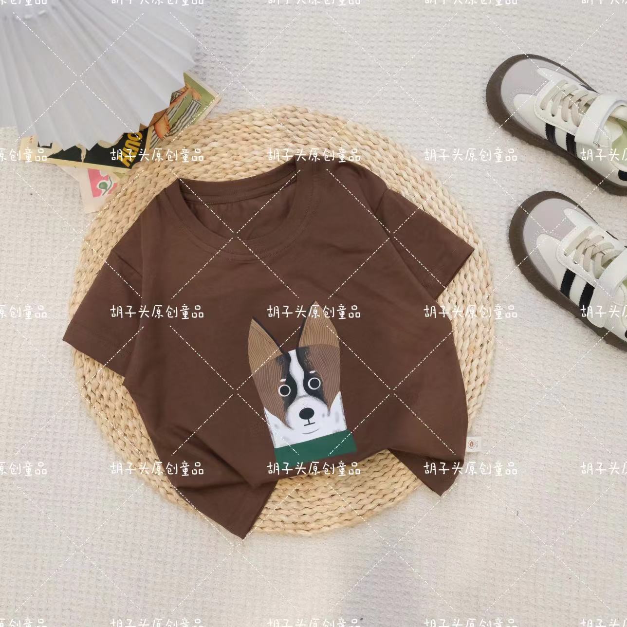 儿童夏季韩版卡通印小狗短袖H-1072