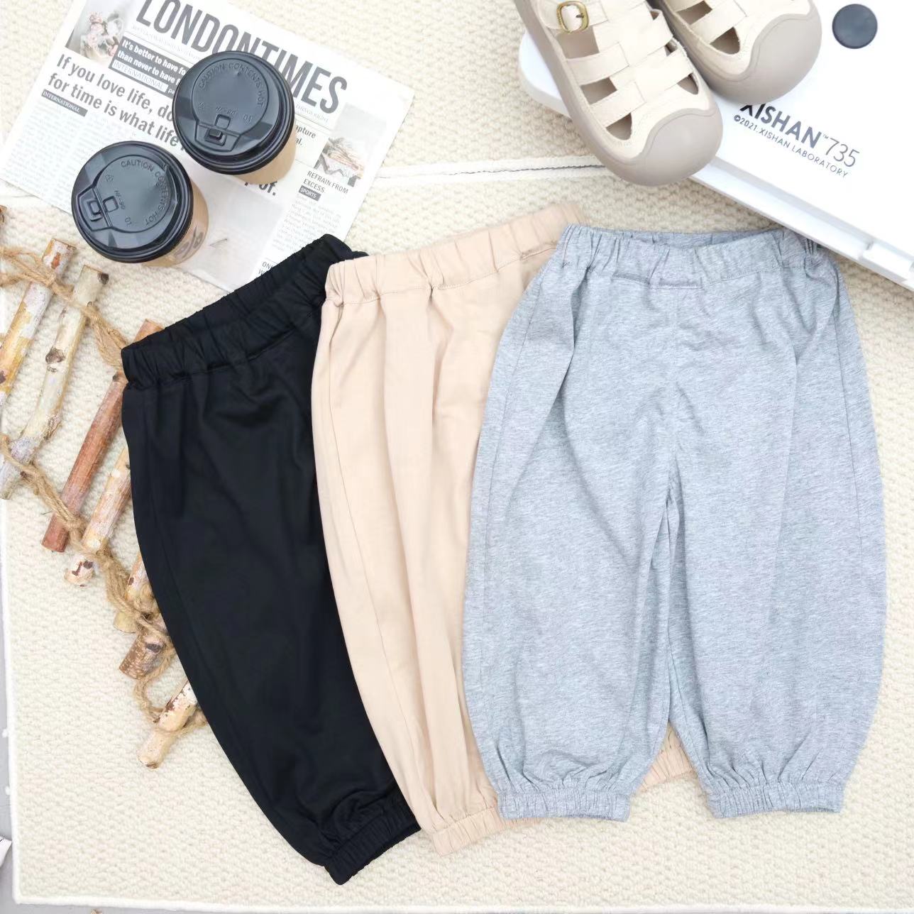 胡子头夏季男宝韩版百搭纯色九分防蚊裤H-1195