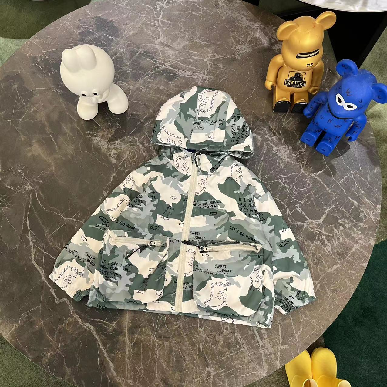 儿童春秋韩版满印迷彩小恐龙外套SQ1055