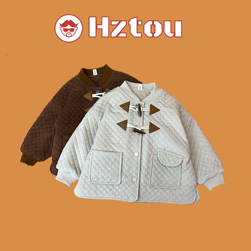 儿童秋冬加绒牛角扣外套LSQ052