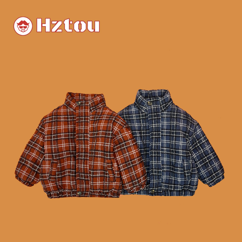 儿童冬季韩版格子休闲百搭棉服HD025