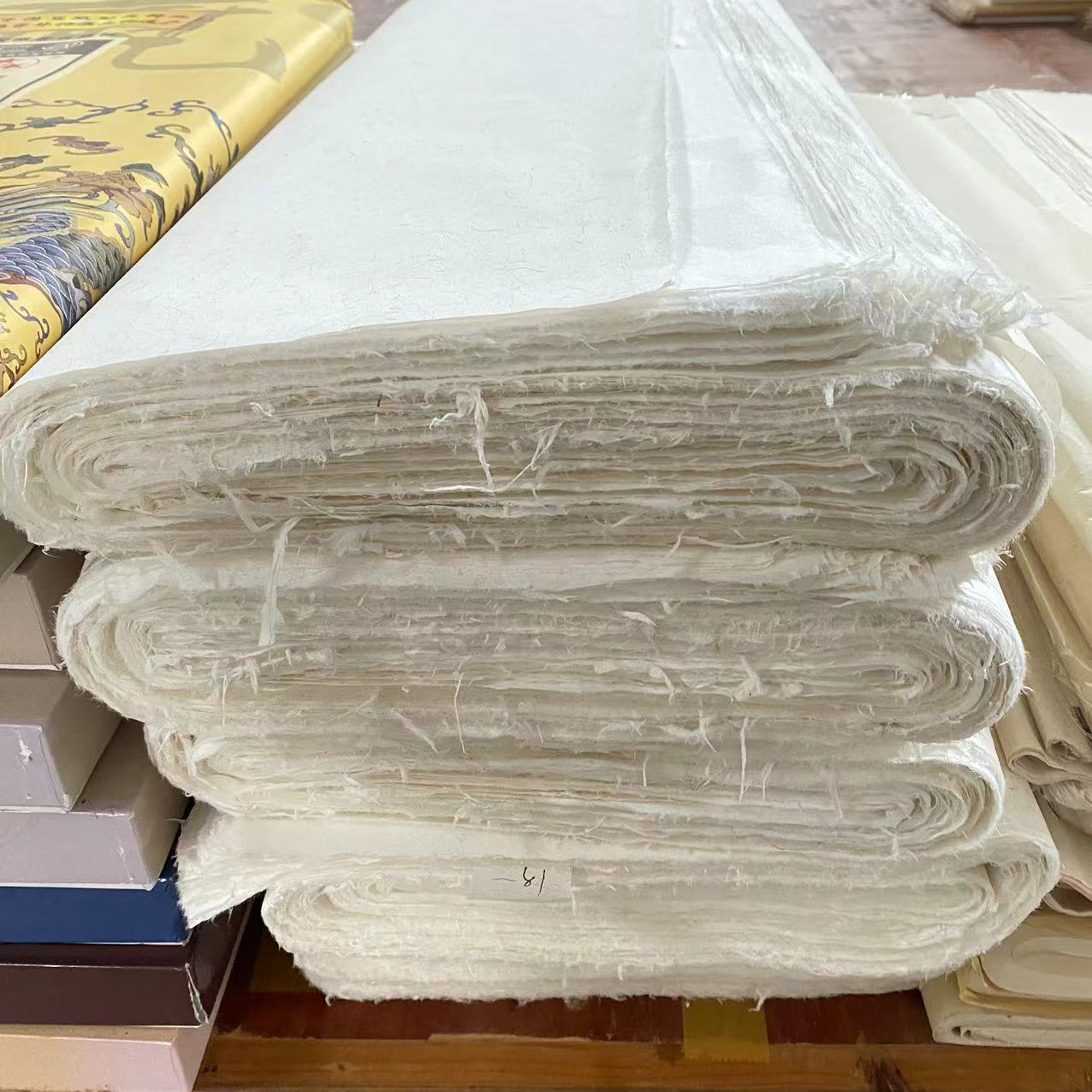 【直播专享】纯手工加厚纯楮皮半生熟四尺对开50张