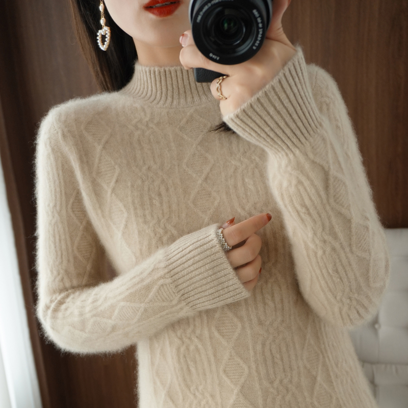 半高领针织纯色毛衣秋冬百搭 8033