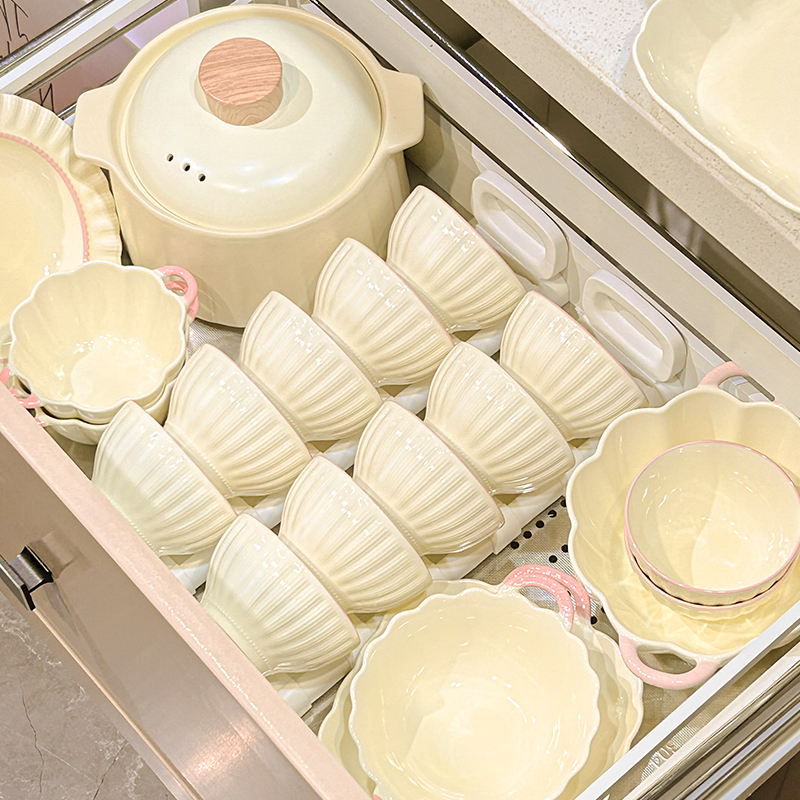 碗盘餐具全套家用2025新款高颜值碗碟盘子奶油风餐具套装新婚礼物