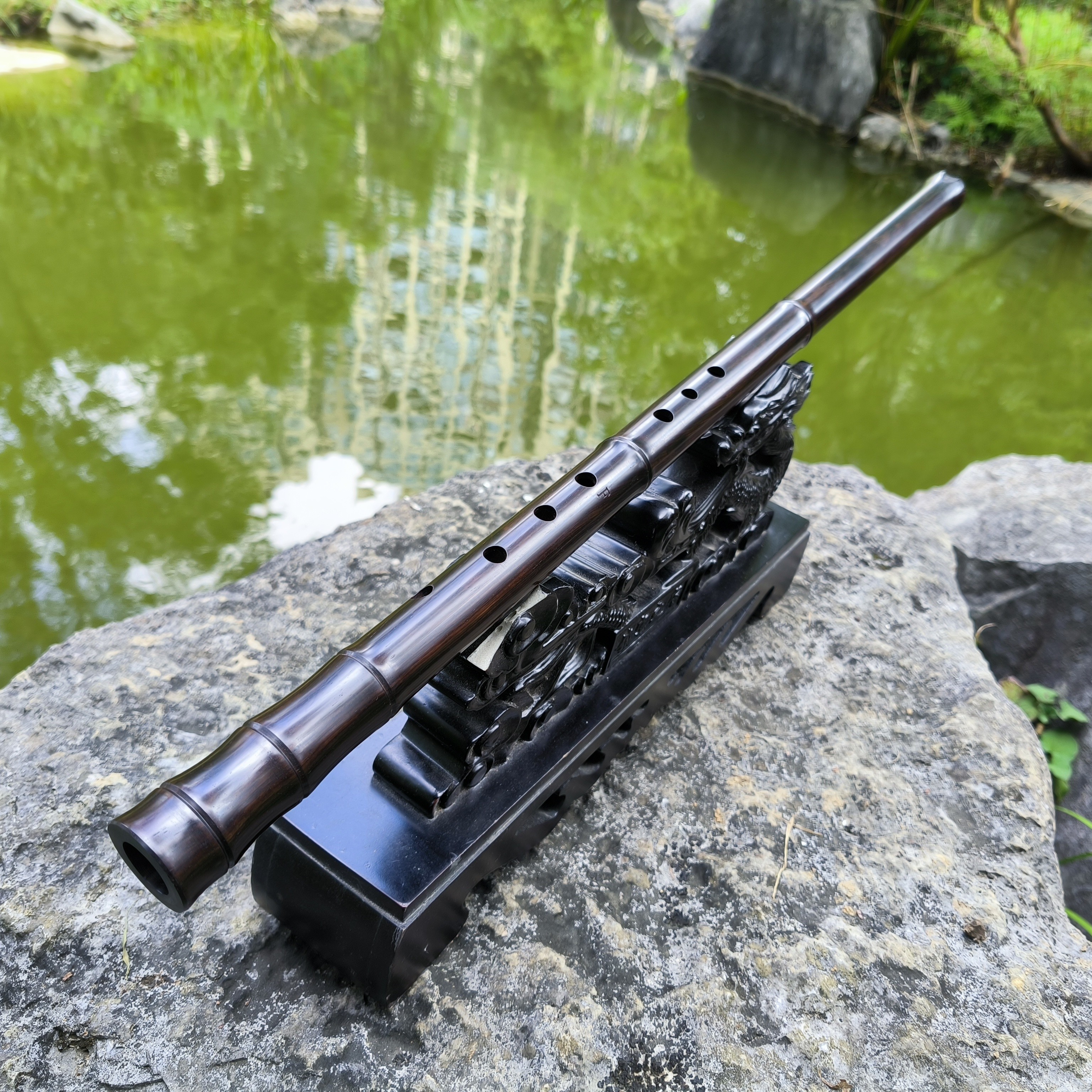 欧特海第五代初学洞箫千年乌木箫八孔木箫紫光檀木洞箫通口入门箫