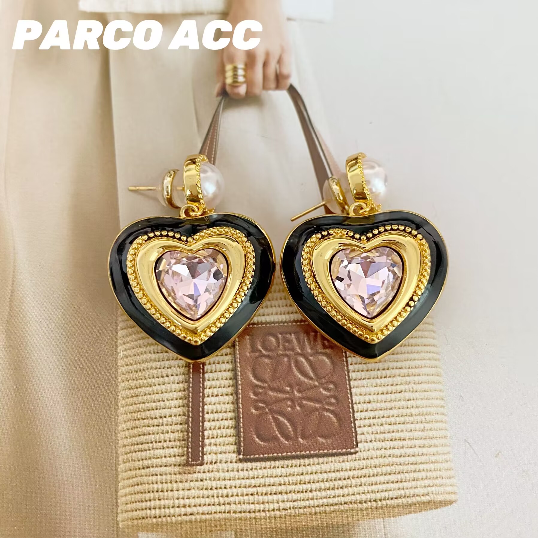 铜合金合成锆石耳饰 K408 芭比之心耳钉