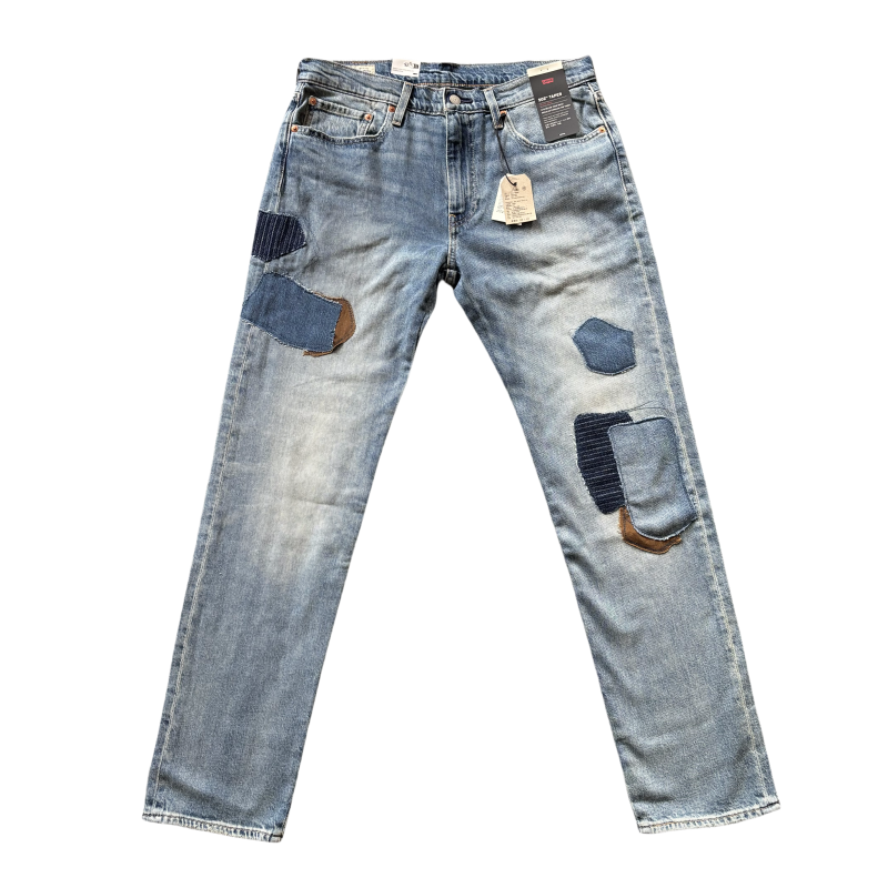 2024专柜新款 Levi's 502 李维斯男士补丁锥形牛仔裤 