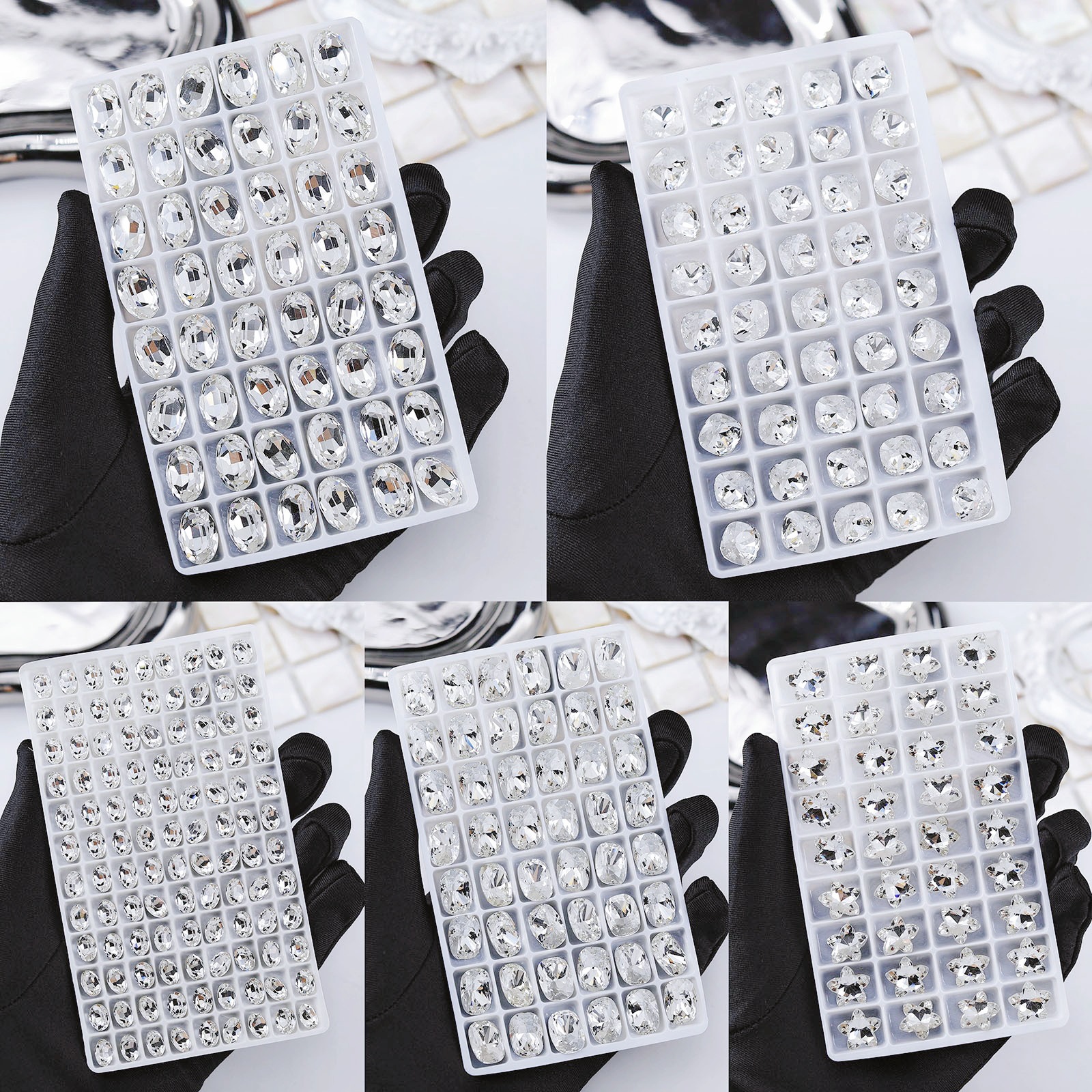 （ADeer) 尖底美甲钻K9潮流超闪美甲钻石美甲饰品头饰配件耳钉配件