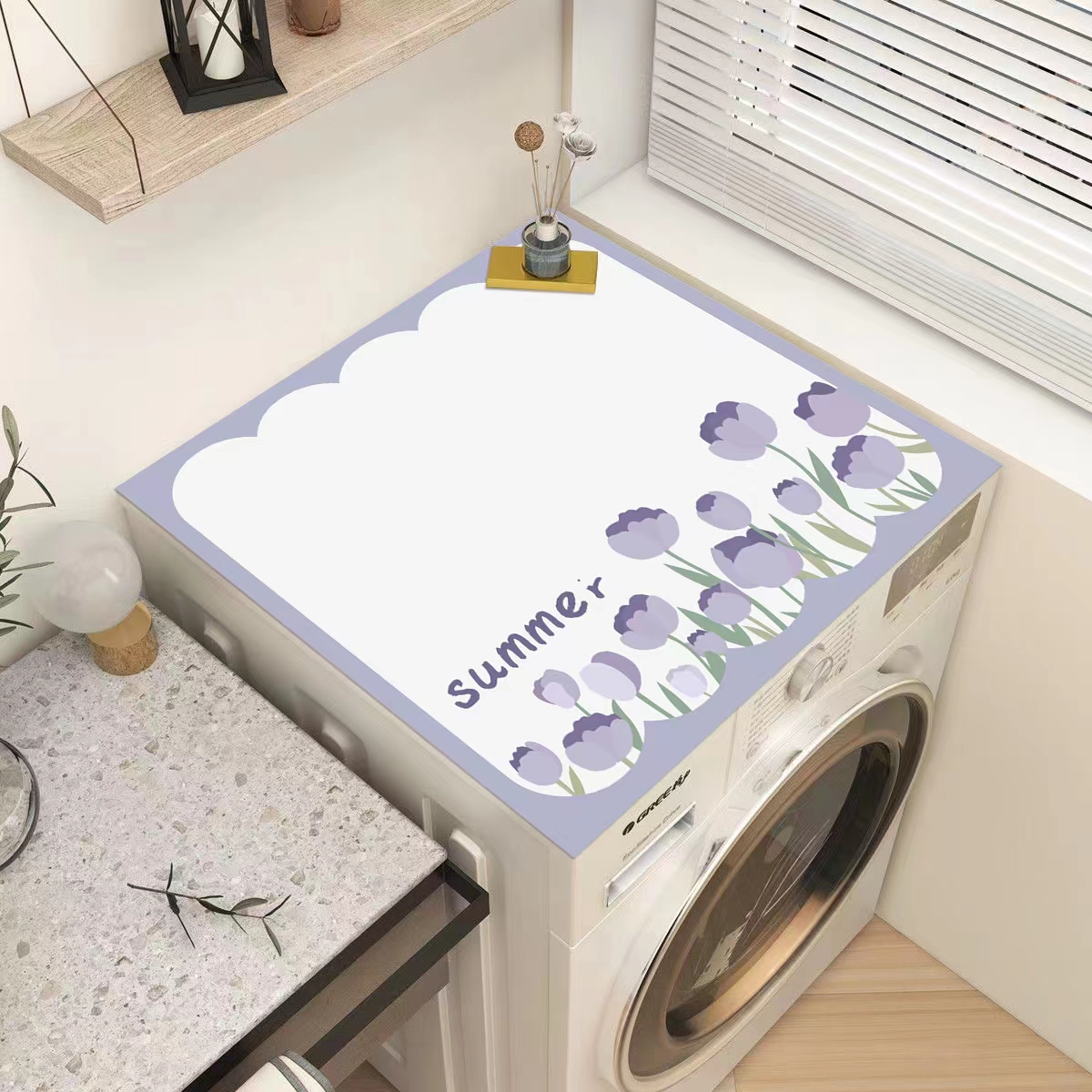 洗衣机硅藻泥盖布家用吸水防滑免洗耐脏防尘罩冰箱床头柜桌垫地毯