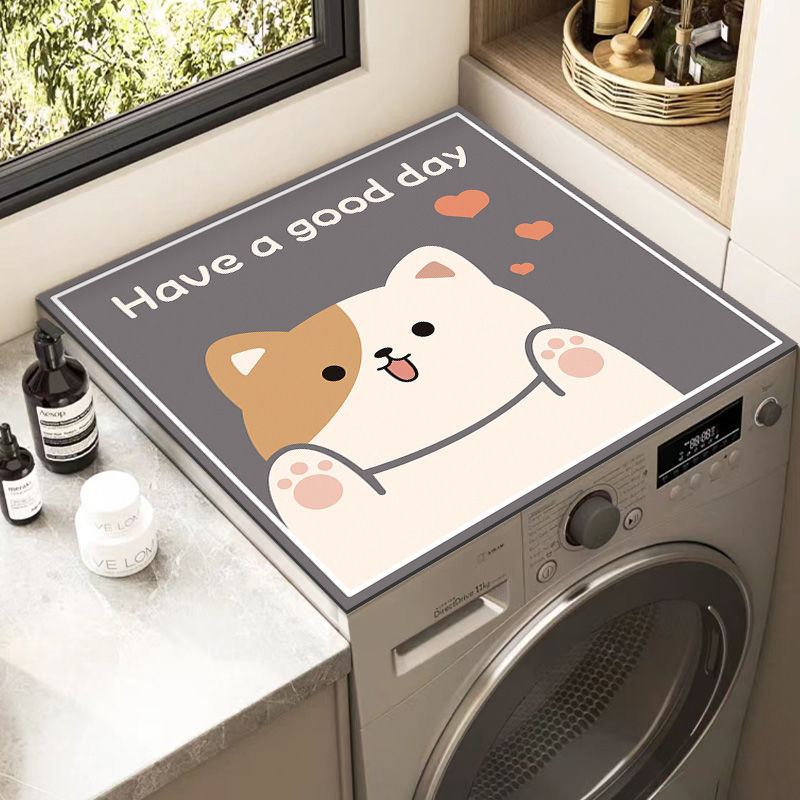 洗衣机防水盖布台面垫吸水垫防尘罩免打理通用盖垫硅藻泥风格定制